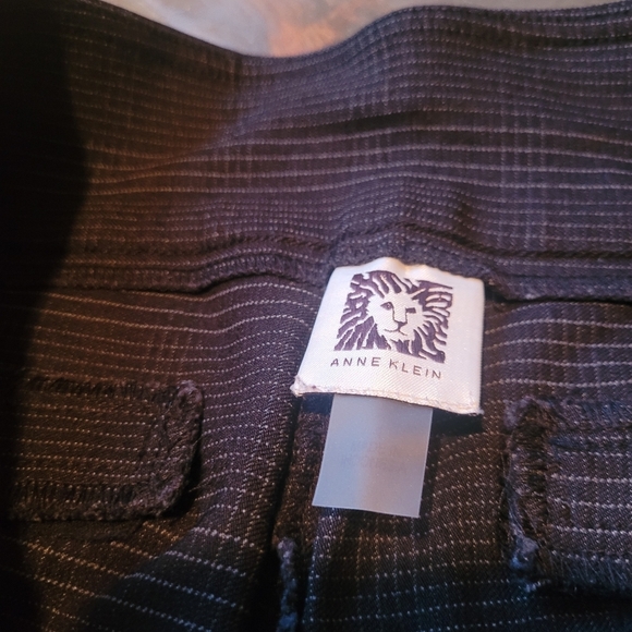 Anne Klein Black Plaid Striped Pants 4 - Picture 3 of 9